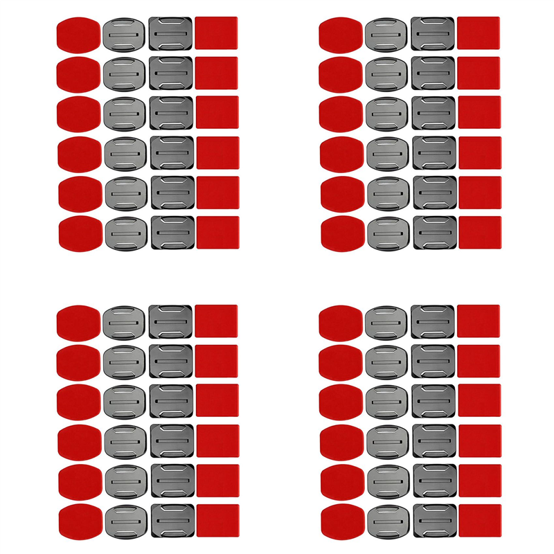 BRADOO Helmet Accessories Set 48X Surface Mounts + 48X Adhesive Stickers Sticker Pads for GoPro Hero 7/6/5/4/3+/3 Hero Session