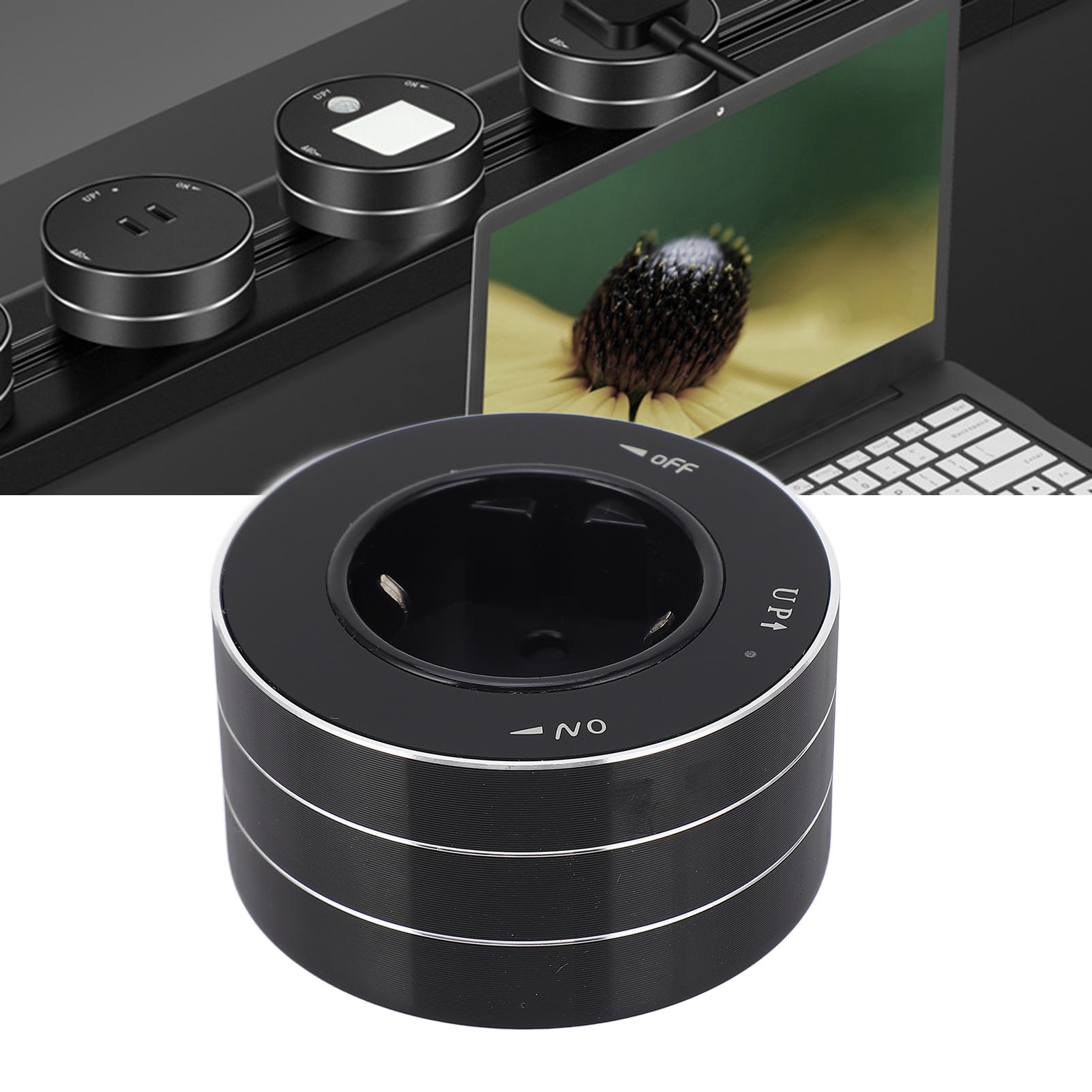 Track Socket Round Mounted Movable Electrical Track Socket EU Plug. 
