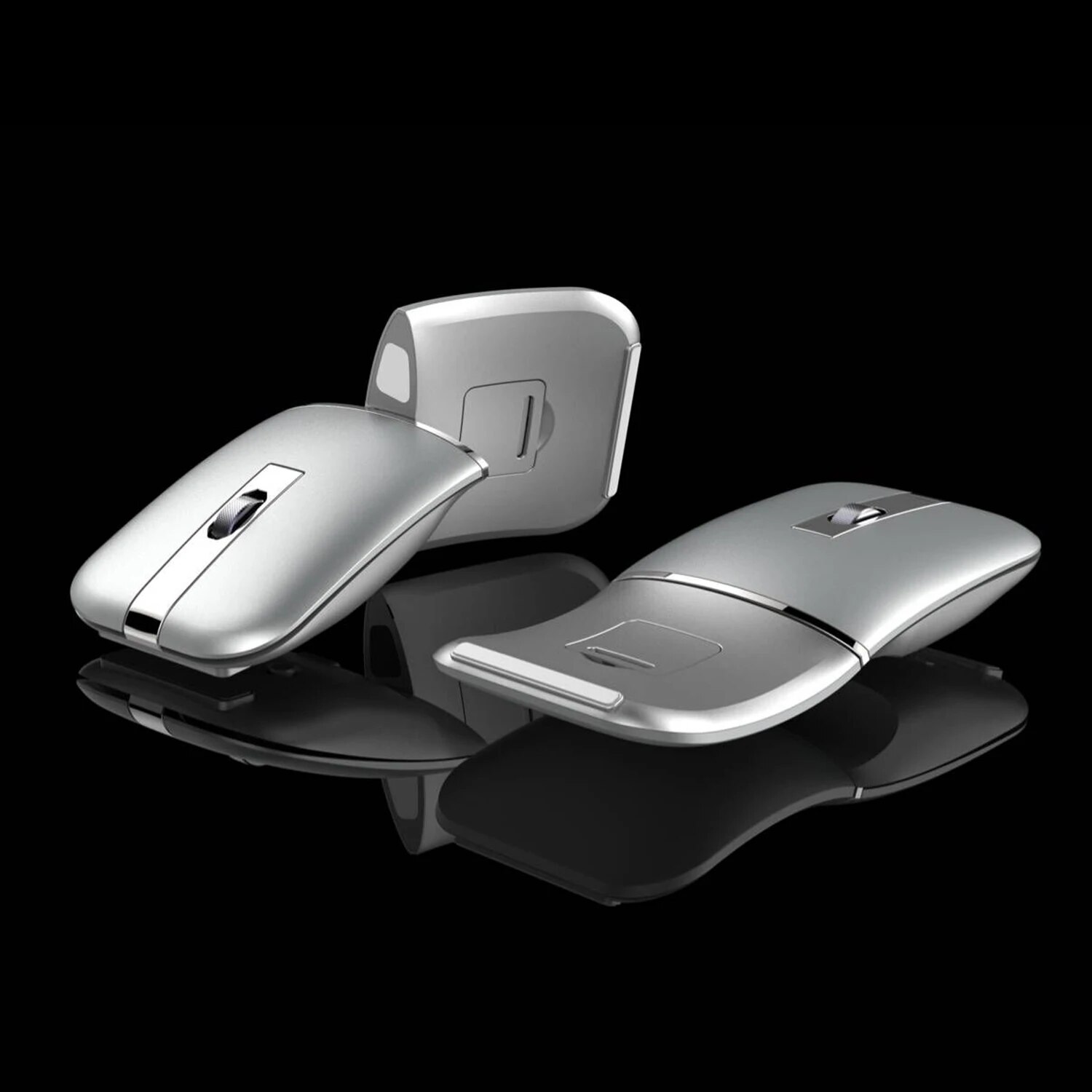 Computer Wireless Arc Mouse Rechargeable Bluetooth Silent for Travel Cordless Laptop Folding Ultra Slim Mac Tablet Macbook. 