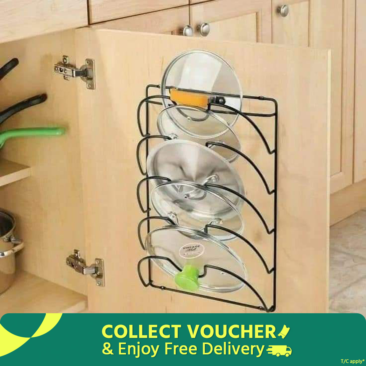 Metal Pot Lid Holder for Organizing Pans, Dishes, and Bakeware with Stable U-Shaped Design