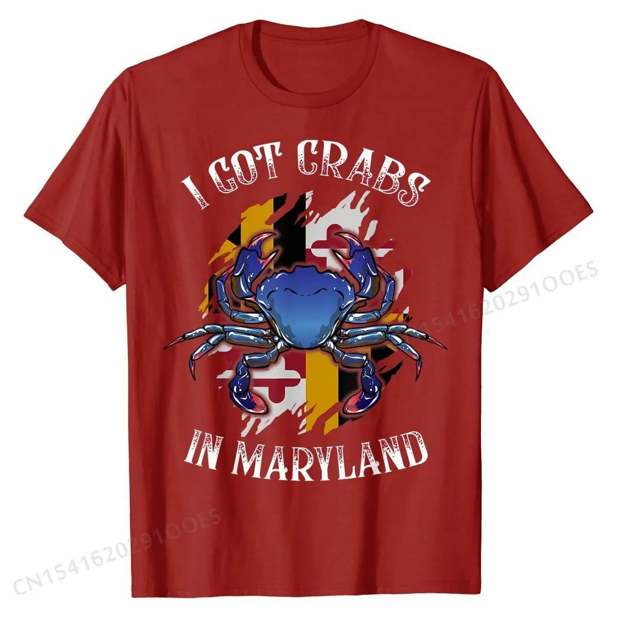 I Got Crabs In Maryland Day Blue Crab T-Shirt Cotton Casual Tops Shirts Slim Fit Men T Shirt. 