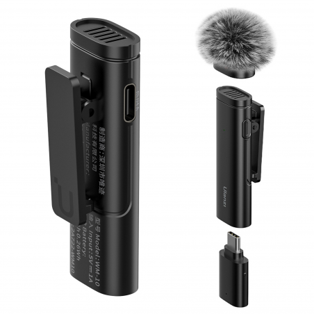 ULANZI WM-10 Wireless Lavalier Microphone for Smartphones, Plug-Play Mic with Type-C / Lightning Receiver For iPhone 15 Pro Max Samsung Galaxy S24 Ultra Video Recording Interview Youtubers Vloggers, 32.8ft Transmission Range. 
