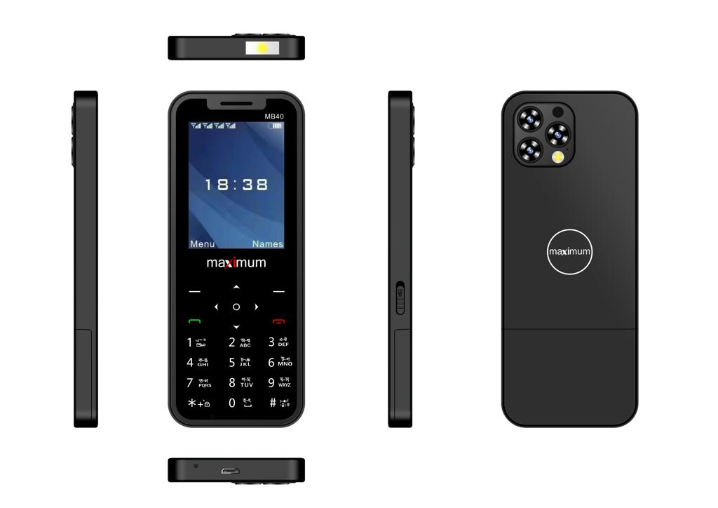 maximum MB40 max pro 4 sim Super look Feature Mobile Phone 2.4 iches display. 