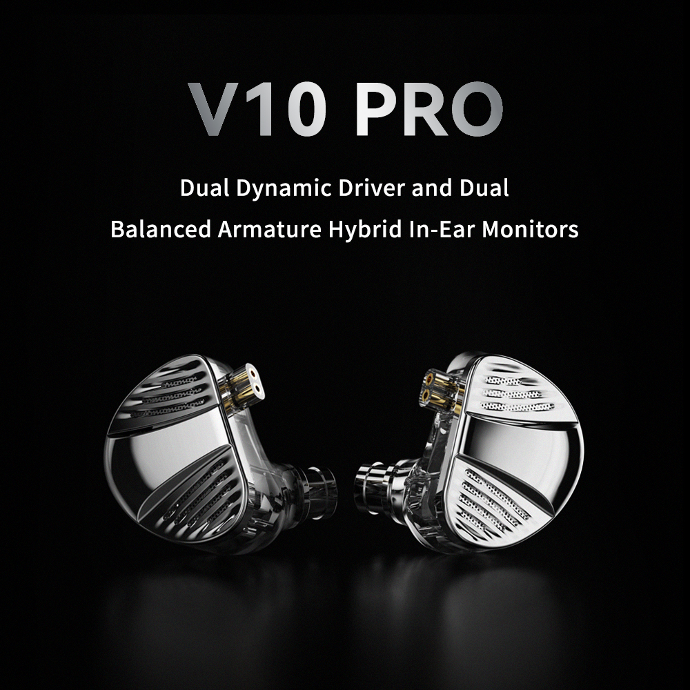 TRN V10 PRO 2BA+2DD Earphones Dual Dynamic Driver and Dual Balanced Armature Hybrid In-Ear Monitors Headphones. 