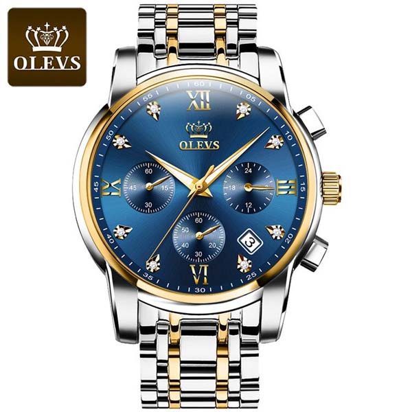 New Olevs European and American fashionable Stailnless Steel Men's Quartz Watch For men