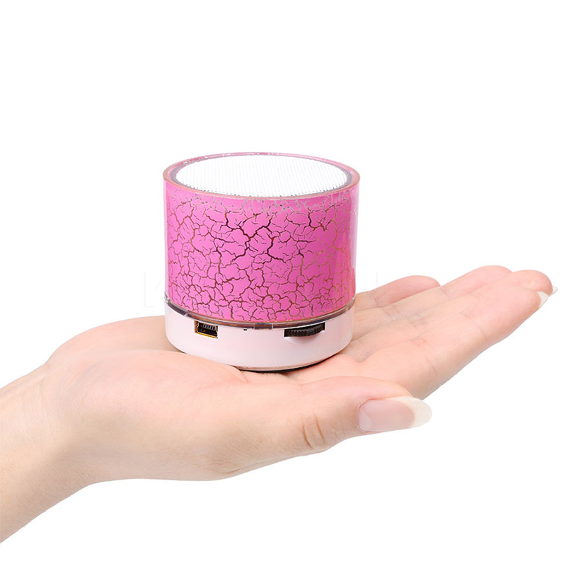 A9 Mini Portable Speaker Bluetooth Wireless Car Audio Dazzling Crack LED Lights Subwoofer Support TF Card USB Charging For PC. 