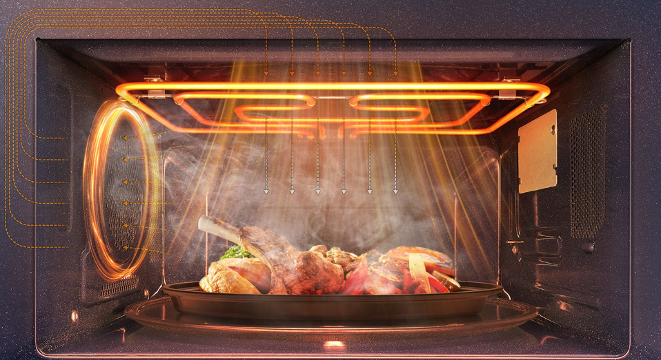 SAMSUNG 35 Liter Grill Convection Microwave Oven with Hot Blast & PowerGrill Duo Technology MC35R8088LC/SP