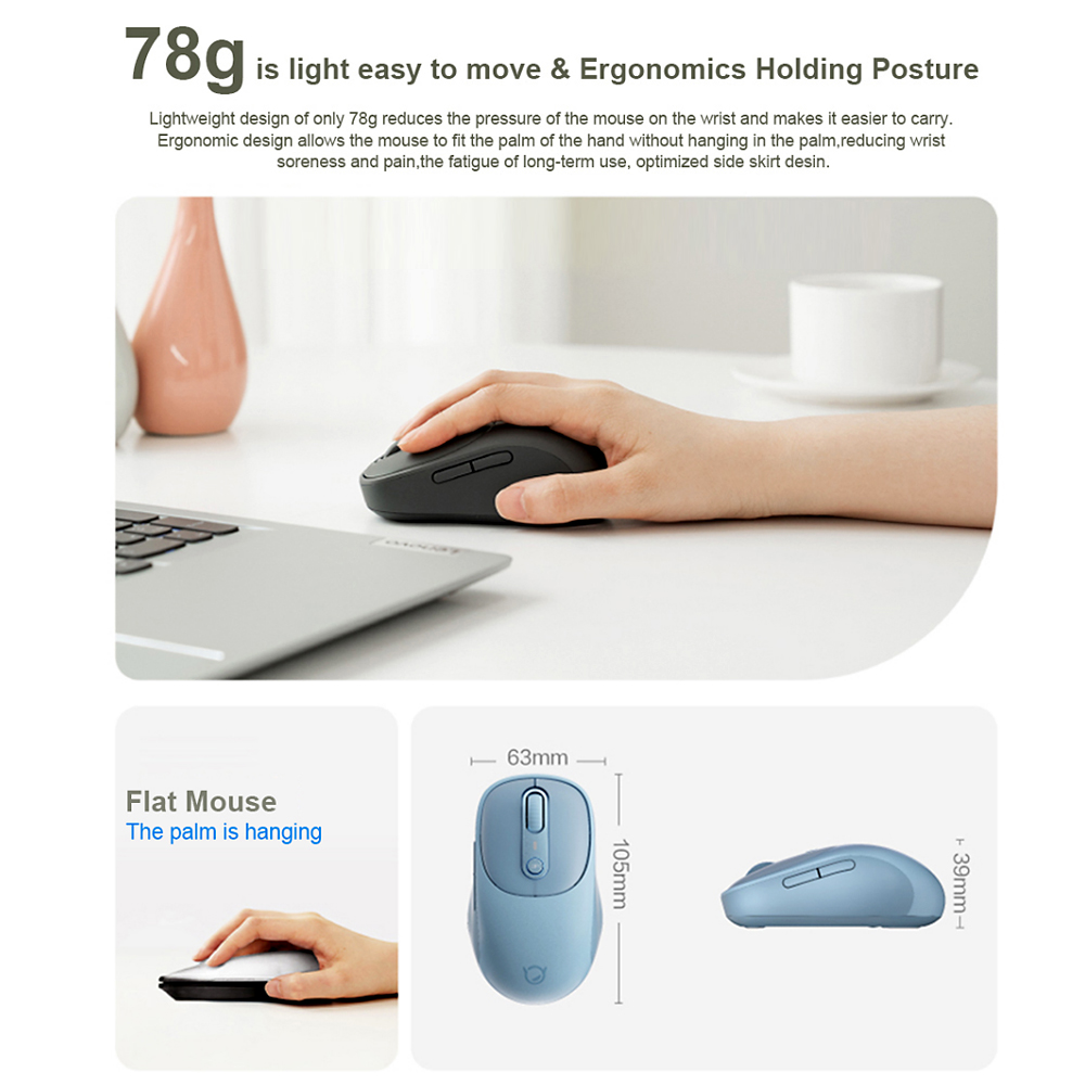 Lenovo Xiaoxin Plus Bluetooth Mouse Mute Button Light Sound Portable Office Game Universal Charging Mouse. 