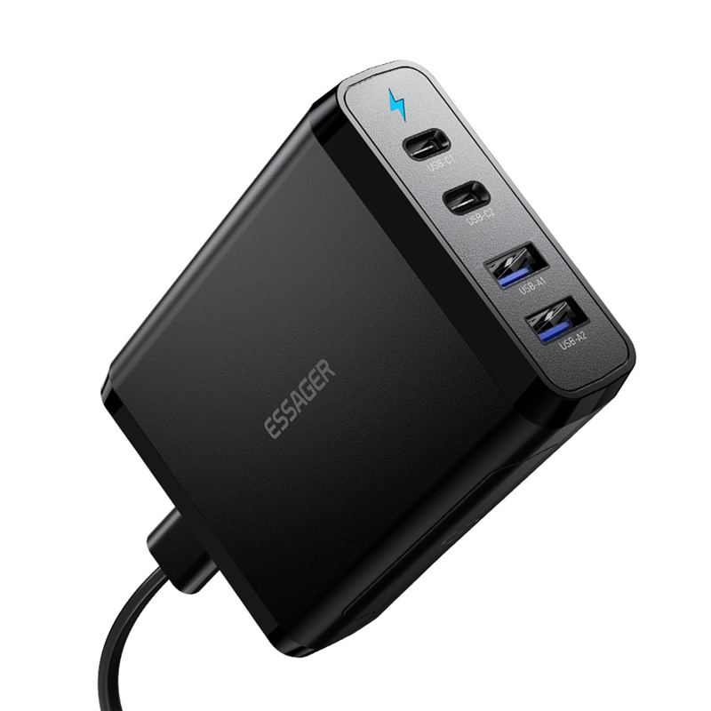 ESSAGER 100W GaN USB Type C Desktop Charger Quick Chagers Multi-Port Charger for Samsung IPhone Laptop Chagers US Plug. 