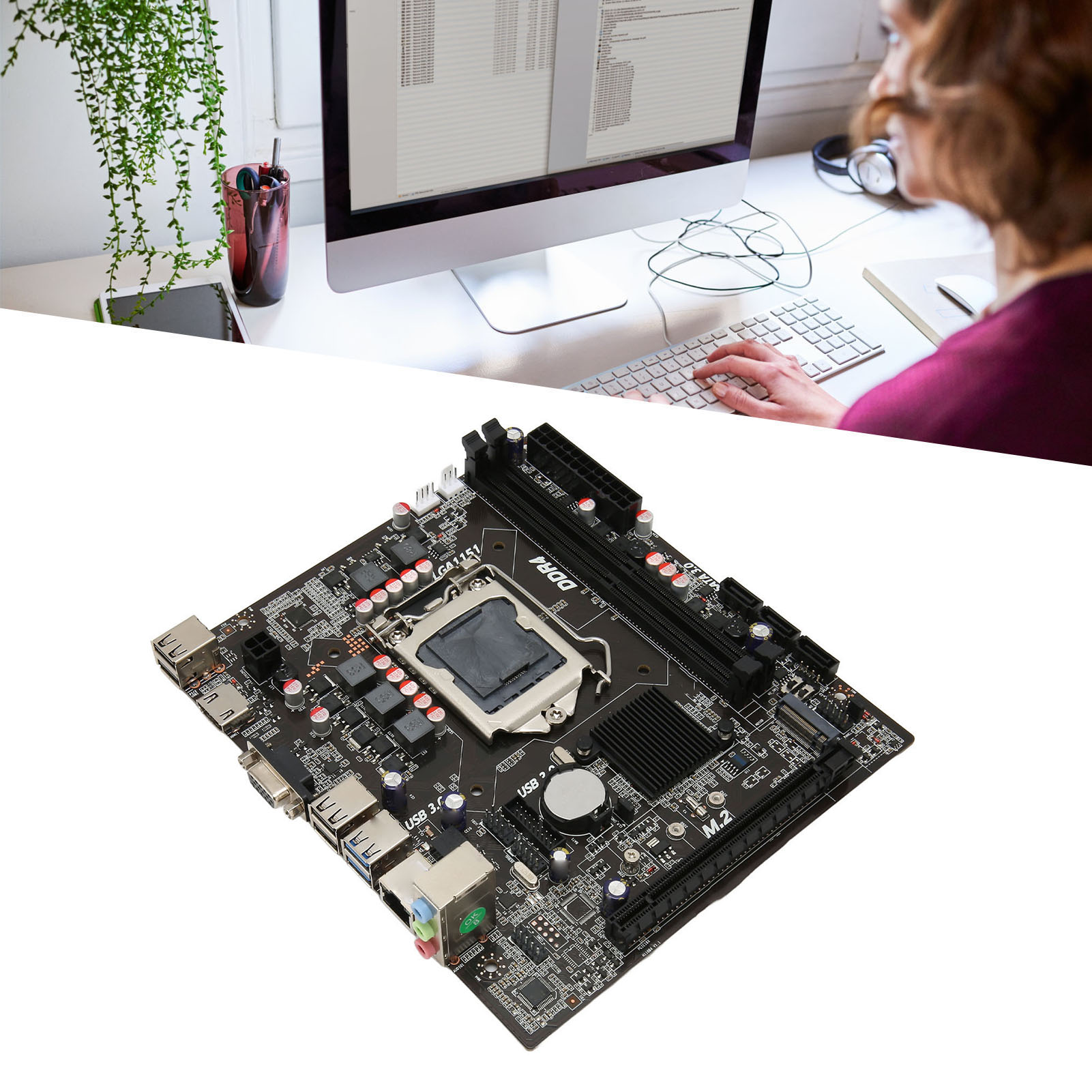 LGA 1151 Motherboard, DDR4 SO DIMM PC Motherboard 32GB/s Transmission Dual Channel SATA 3.0 for Desktop