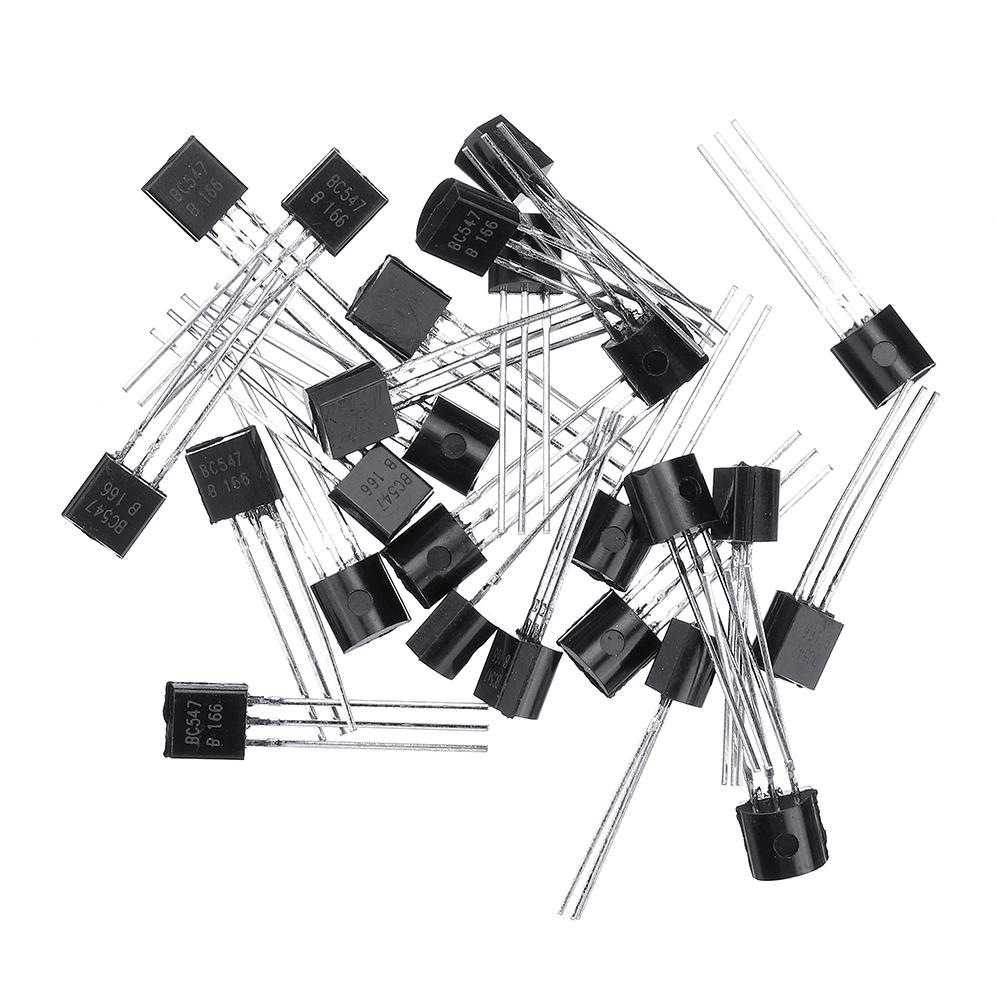 25Pcs- BC547B BC547 BC-547 BC 547 45V 100mA NPN 3 Pin Leads General Purpose Transistors BC 547 NPN 3 Pin TO-92 Package Bipolar Low Power Transistor. 
