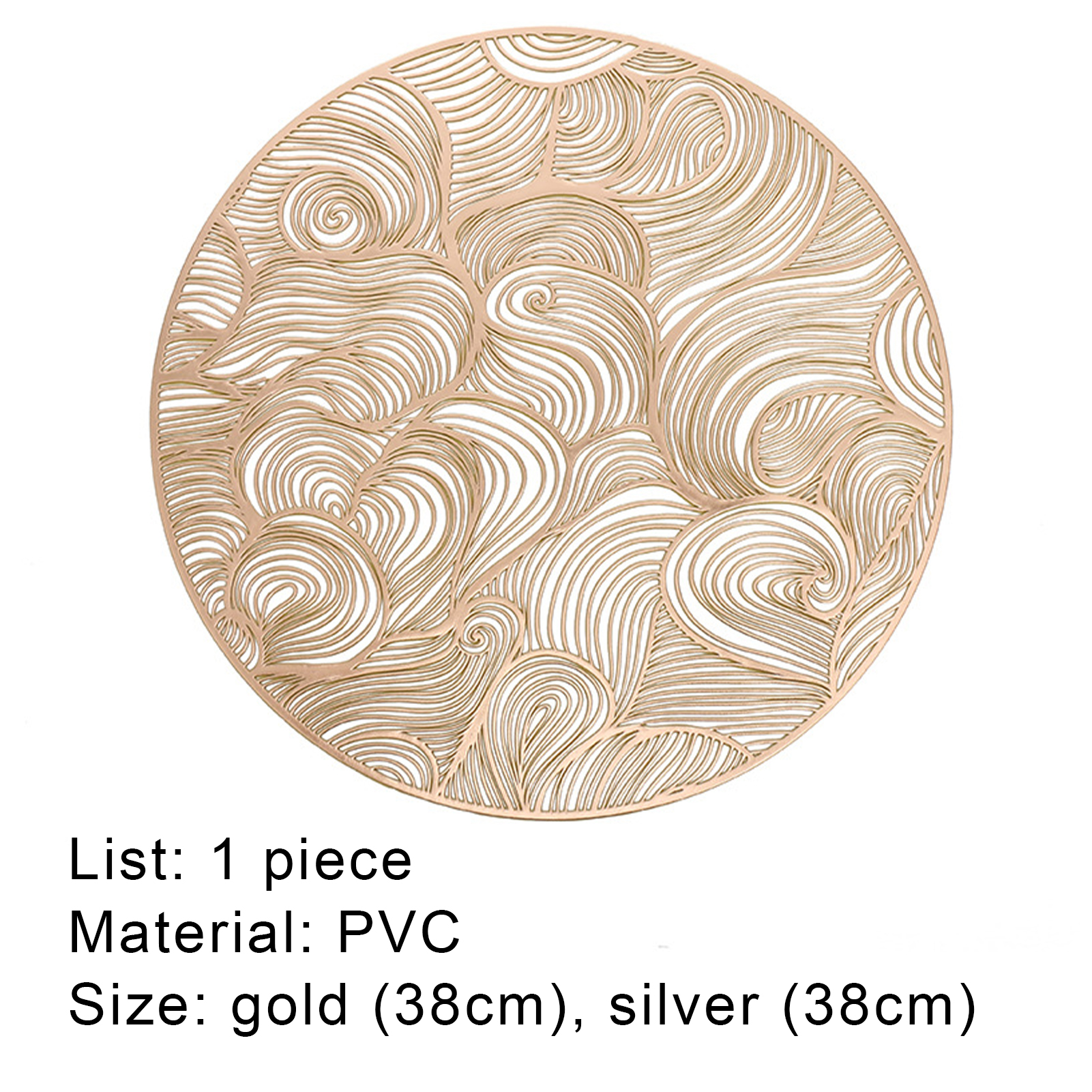 Decorative Placemat Delicate Hollow Exquisite Round Table Mat Pad for Daily Use. 