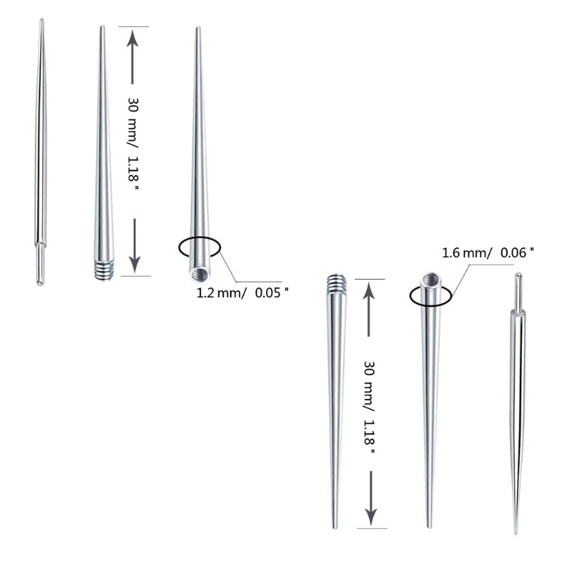 3Pcs Versatile Piercing Assistant Tool for Ear Tongue Body Insertion Taper Set Drop shipping. 