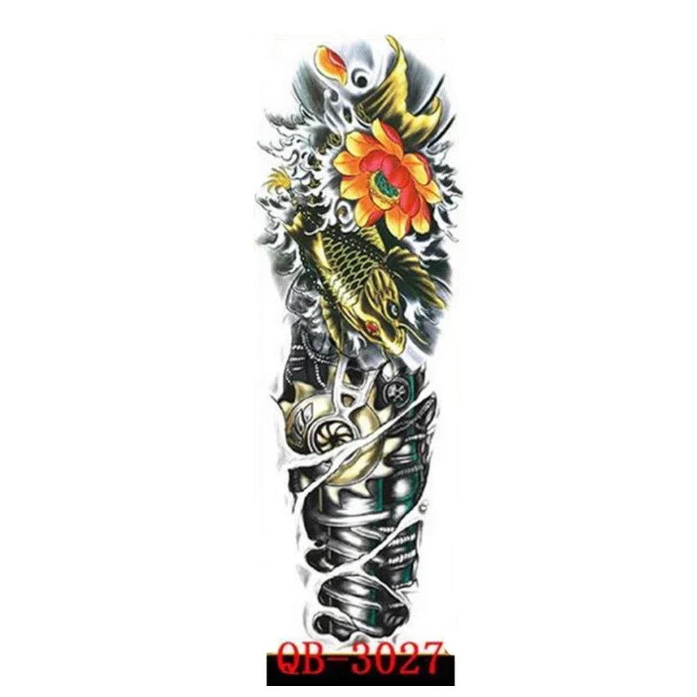 Full Arm Temporary Tattoos Sleeve For Men Women Realistic Tatoos Warrior Lion Tiger Flower Tatoo Sticker Black Totem Maori
