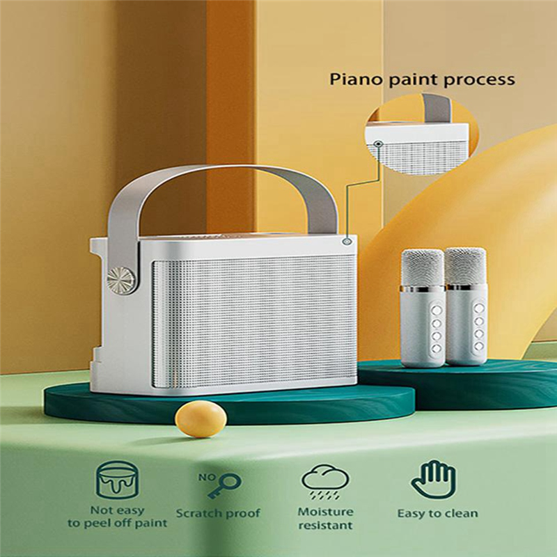 Speaker System with 2 Microphones Wireless Bluetooth Compatible Home Tv Ktv Set Speakers. 