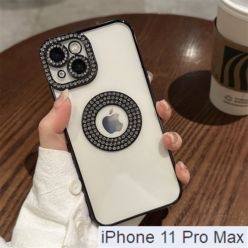 SUNAUDE For iPhone 11 Pro Max Mobile phone case with missing label and diamond inlay series sparkling and personalized high-end 2023 new and fresh new product phone protection case comfortable soft anti slip protection case