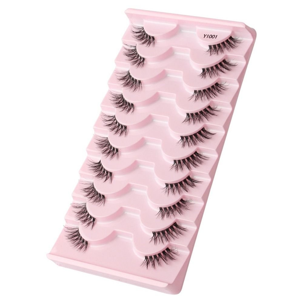 Short Half Eyelashes Accent Corner Lashes Natural Look Cat Eye Half Lashes with Clear Band False Eyelashes. 