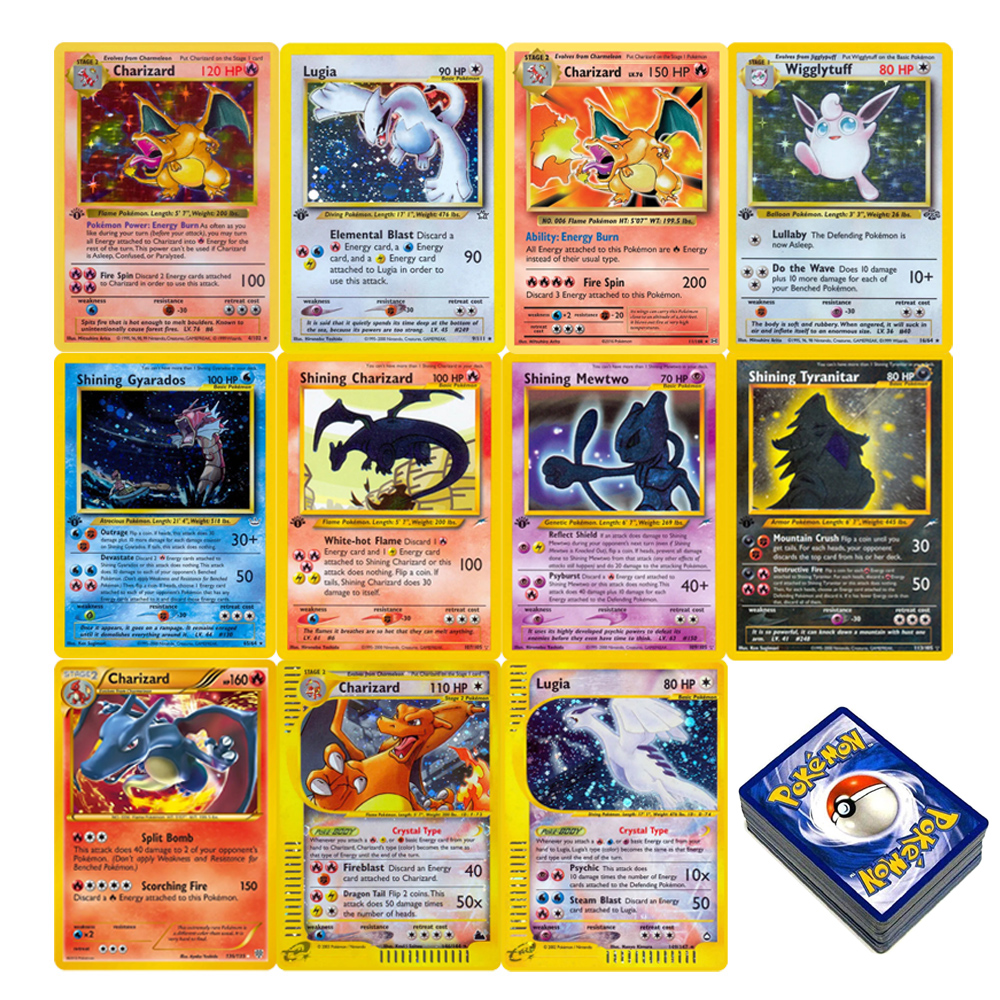 1996 Pokémon 1st Edition Base Set Single Flash Cards Shining Charizard Lugia Wigglytuff Game Collection Cards PTCG Proxy Cards BunnyGarden