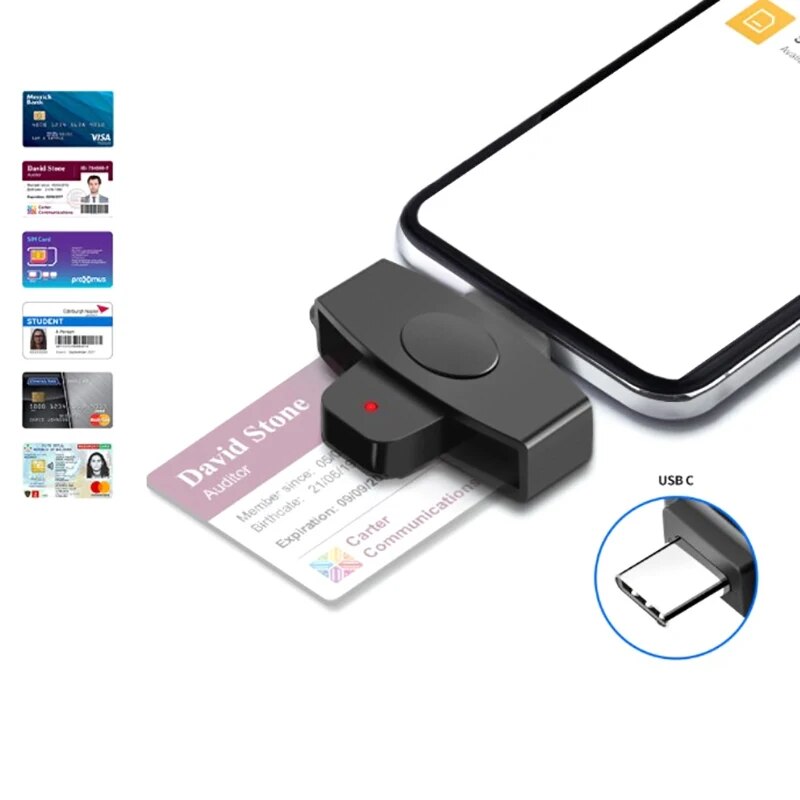 USB Type C Smart Card Reader Sim Cloner Type C Adapter For Dine Dni Citizen ID Bank EMV External For Mac/Android OS NEW. 
