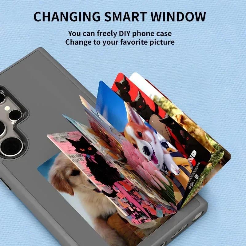 S24U High End NFC Smart E-ink phone case For Samsung Galaxy S23 S24 Ultra DIY Screen projection AI Couple Photo shockproof shell. 