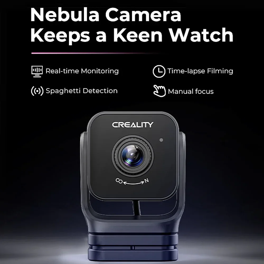 Creality Nebula Camera Upgrade 3D Printer Real-time Monitoring Time-lapse Filming Spaghetti Detection Manual Focus USB Interface. 