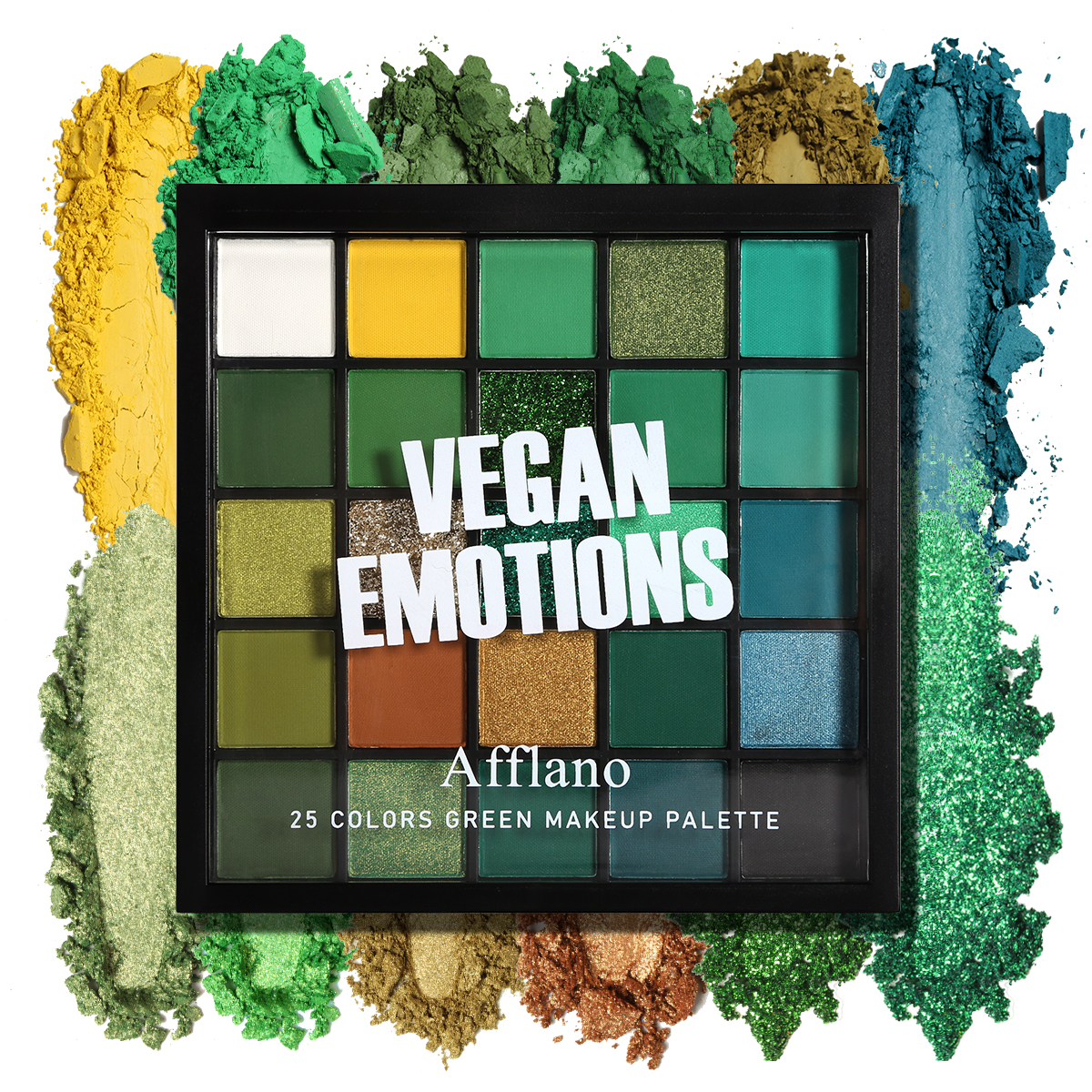 Green Eyeshadow Palette, 25 Colors Matte Shimmer Blue Green Gold Multichrome Eye Shadow Palette, Highly Pigmented Pro Colorful. 