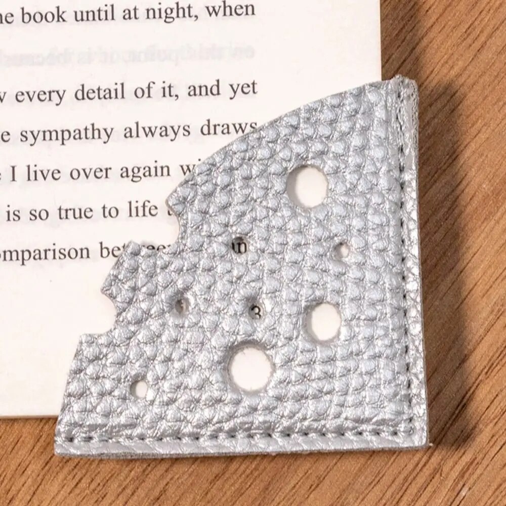 Pagination Mark Cheese Shape Bookmark Multi-color PU Leather Book Reading Sorter Reading Bookmark Handcrated Book Paginator. 