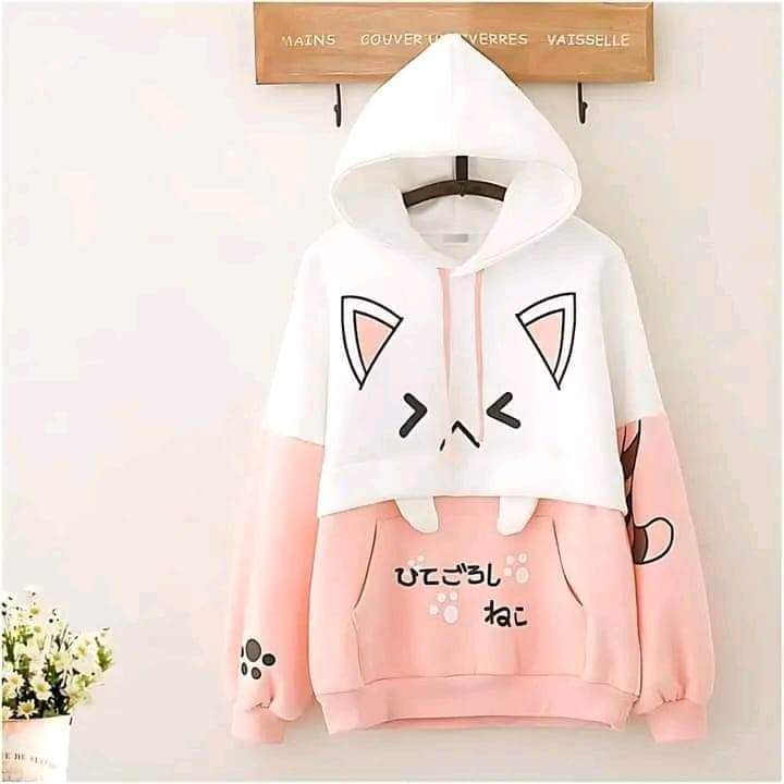 Pikachu Hoolie Harajuku Pink Hoodies Cartoon Cat Printed Hooded Sweet Sweatshirt Women 20223Winter Thick Warm Female Cute Kawaii Tops Tracksuit. 