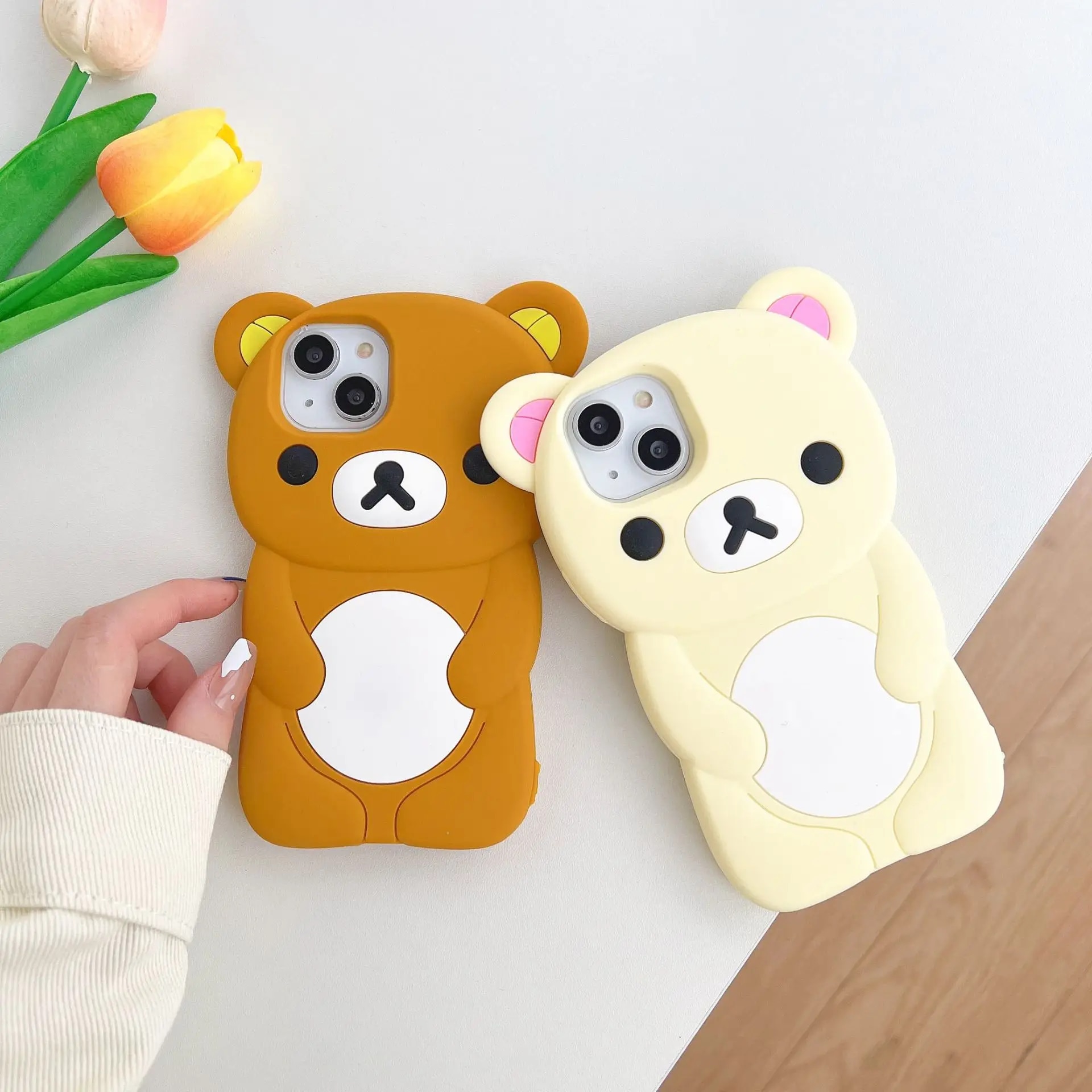 Rilakkuma Bear Silicone Soft Cover Case For iPhone 15 14 13 12 11 Pro Max Xs XR 6 7 8 Plus. 