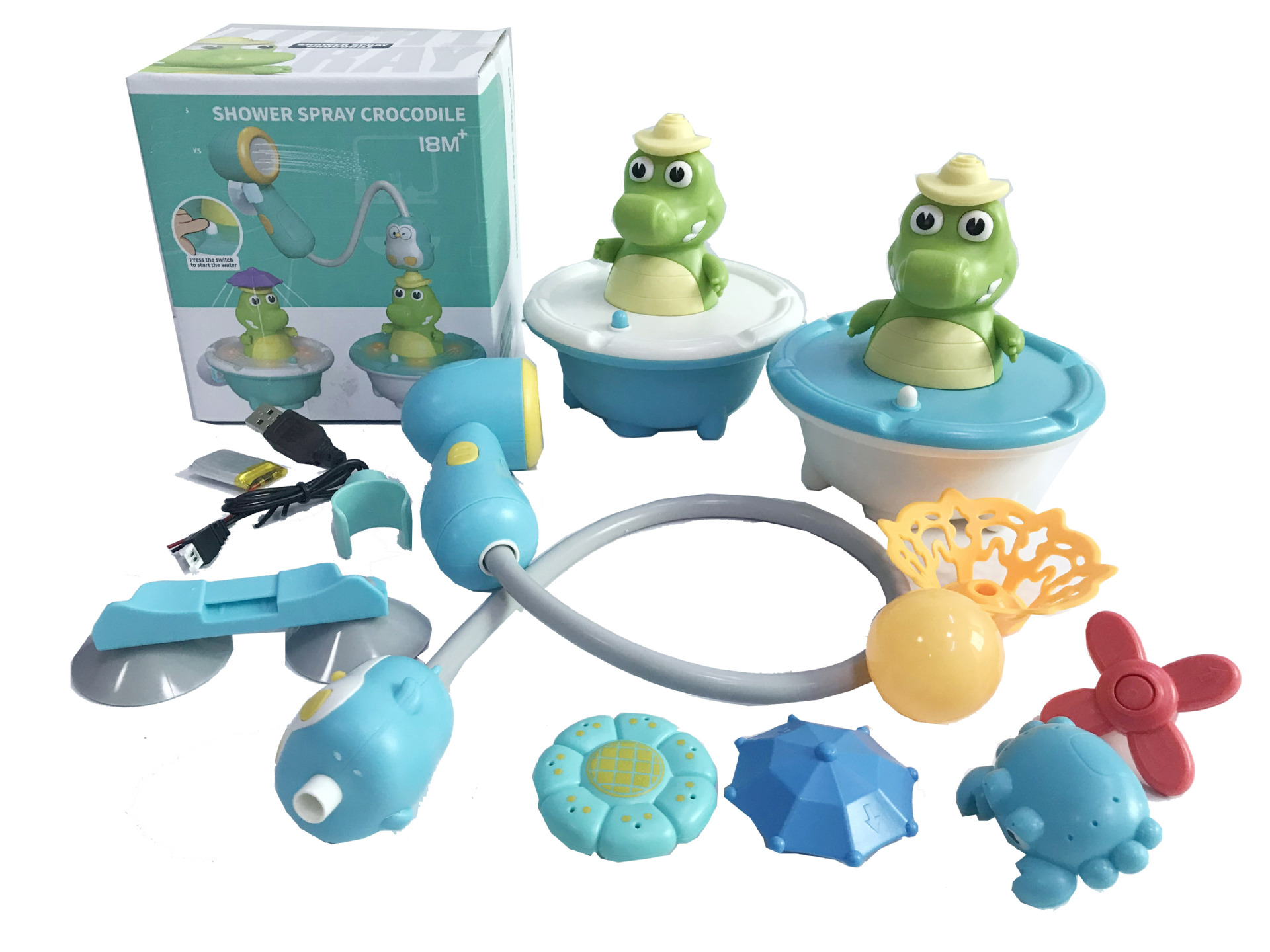 Baby New Toys Water Spray Cartoon Crocodile Dinosaur Projection Boat Light Bathing Swimming Boy Girl