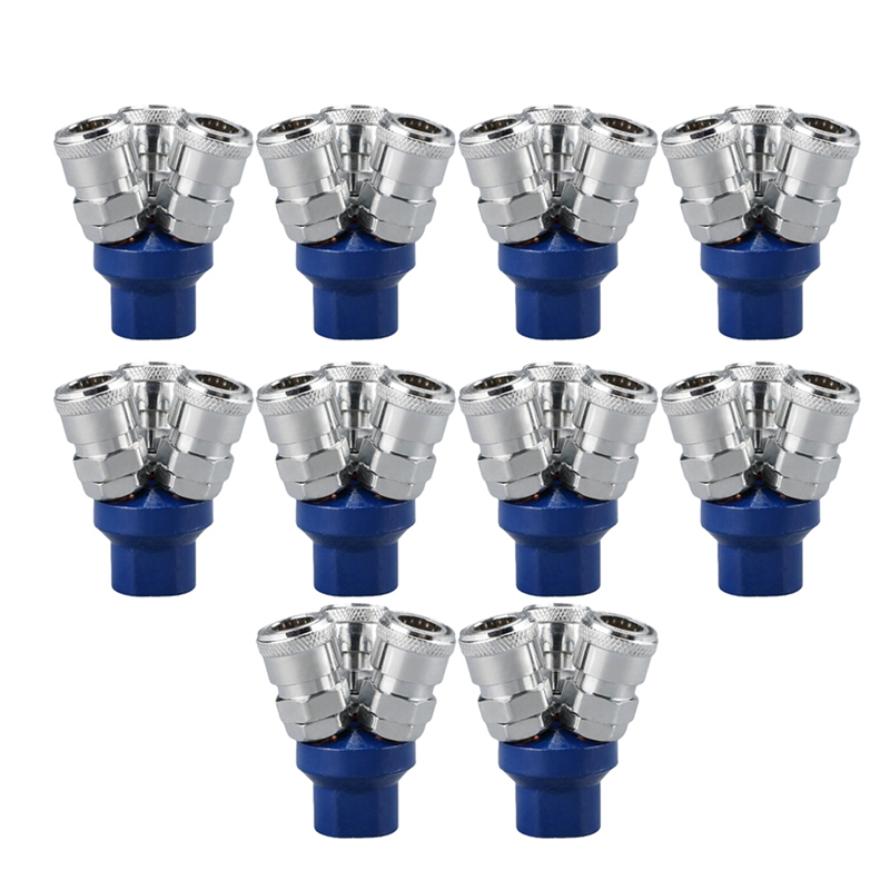 1Set Quick Connector Air Compressor 2 Way 3 Way Multi Hose Coupler Fitting Round Three