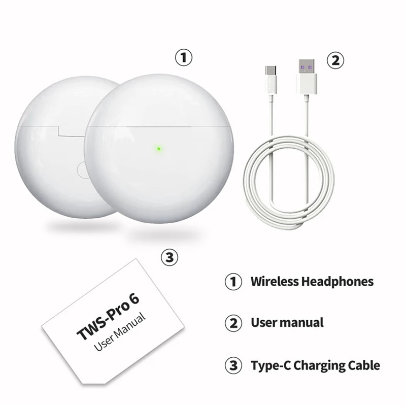 For Apple iPhone Original Air Pro 6 TWS Wireless Headphones Bluetooth Earphones In Ear Earbuds Earpod Sports Gamer Pods Headset. 