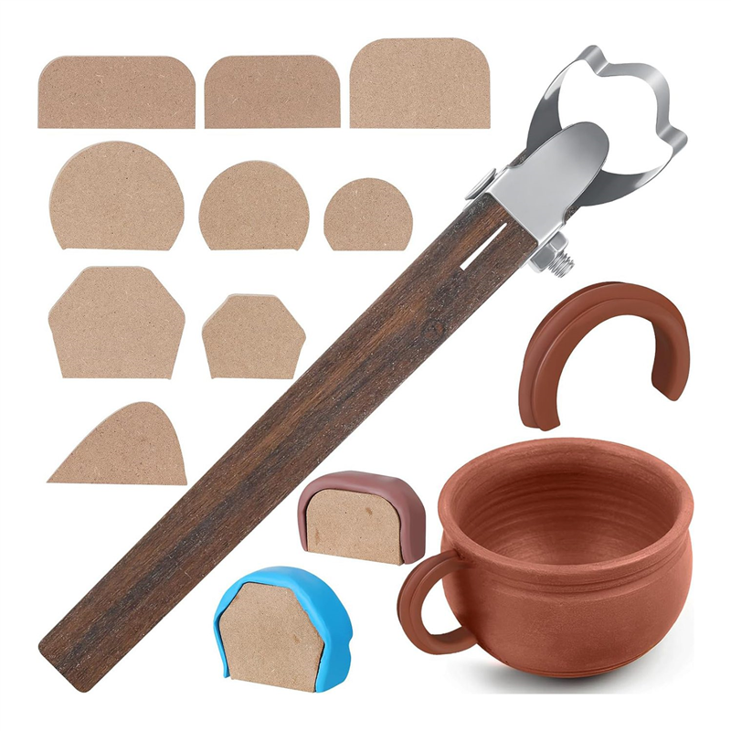 Pottery Handle Making Tool with 9 Pcs Mug Handle Mold Adjustable Clay Pottery Tools Ceramic Tools Pottery Trimming Easy to Use