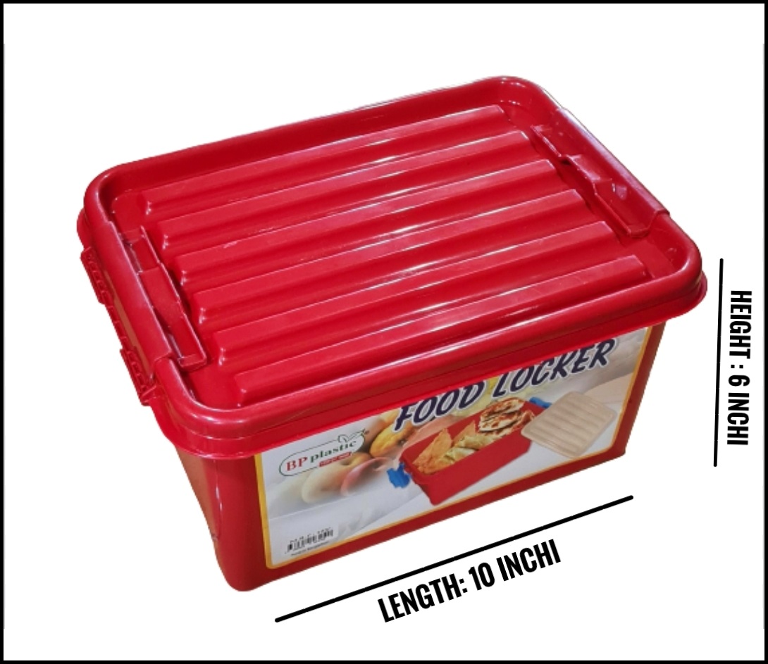 Plastic Food Storage Container Box Locker With Lids - (Length-10 inchi × Height- 6 inchi). 