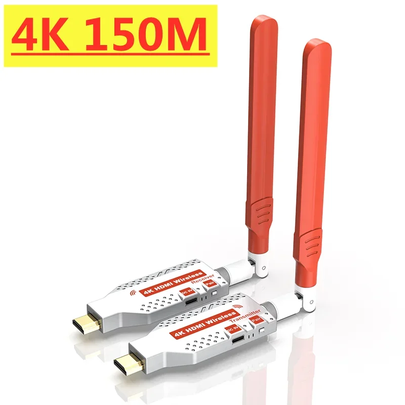 5.8G 4K 1080P 50M/100M/150M Wireless HDMI Video Transmitter Receiver Extender Display Adapter Dongle For TV Monitor Projector PC. 