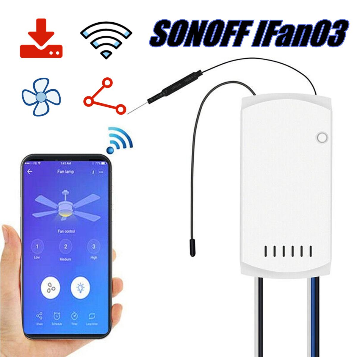 Sonoff Ifan03 Smart Wifi Ceiling Fan Driver Switch Remote App