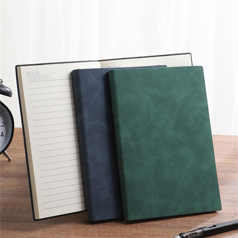 100 Pages Business Notebook Professional Premium Quality Hardcover A5 Notebook A5 Size PU Leather Exercise Book for Office Meetings Business Professionals Journaling -Taking Academic Use. 