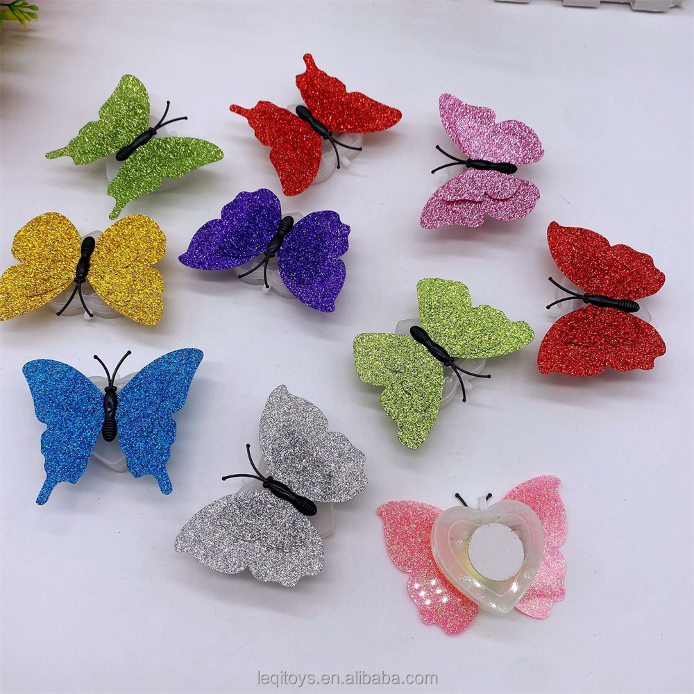 Color light Butterfly Wall Stickers toy easy installation night light Home living kid room Fridge bedroom decor toys