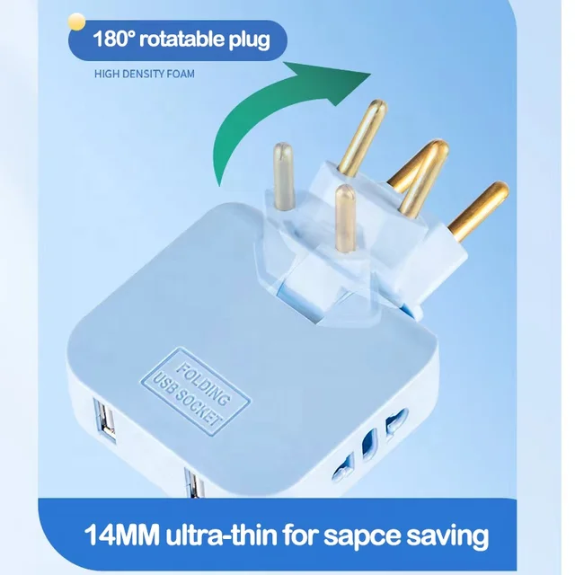 3 in 1 Mutli Plug Travel Adapter Socket (3 Power Socket) High Power EU Bangladesh Standard 180° Rotating Coverter Socket AC Adapter. 