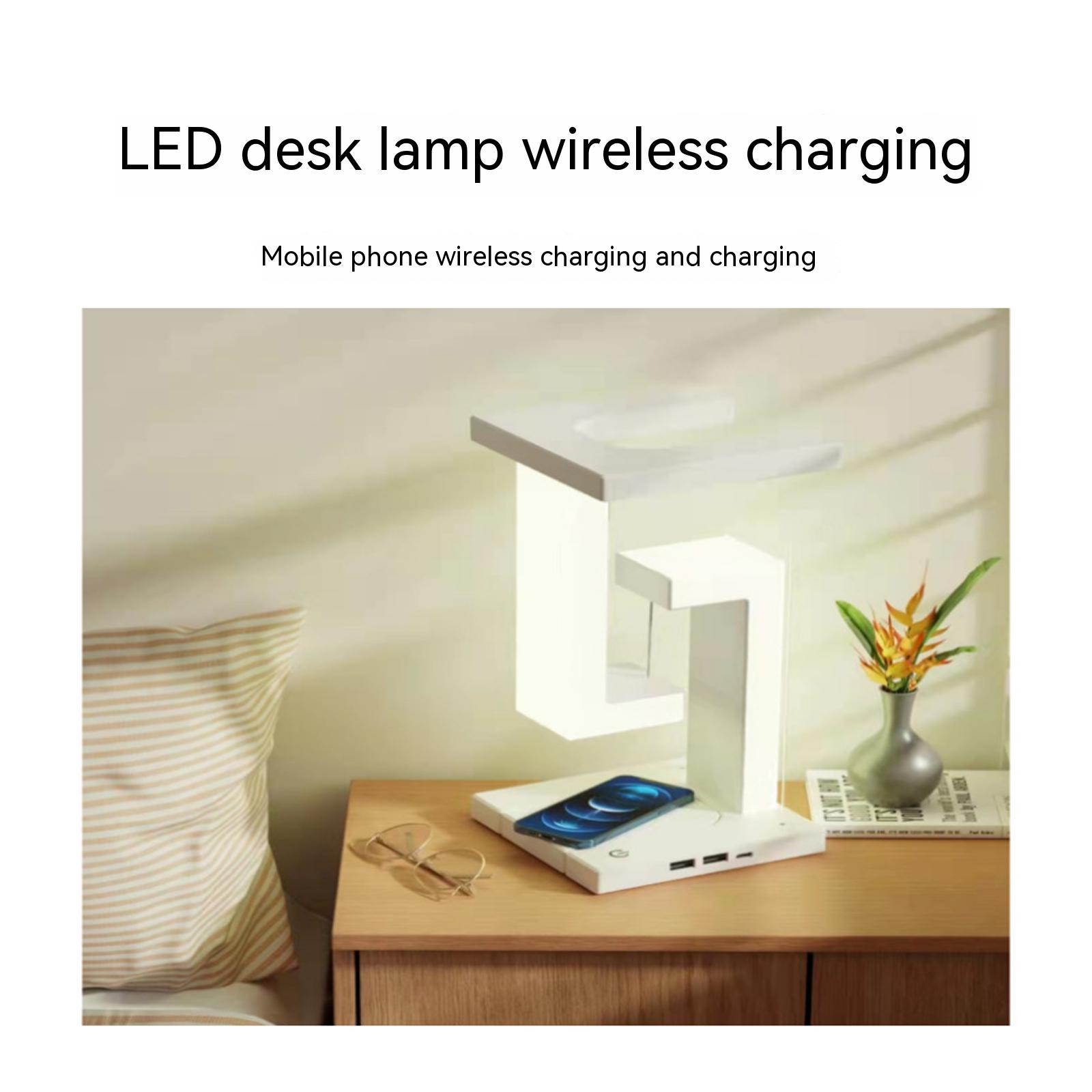 GC 4w Suspension Anti-gravity Desk Lamp 350lm 3800-3900k Adjustable Led Table Lamp With Wireless Charger. 
