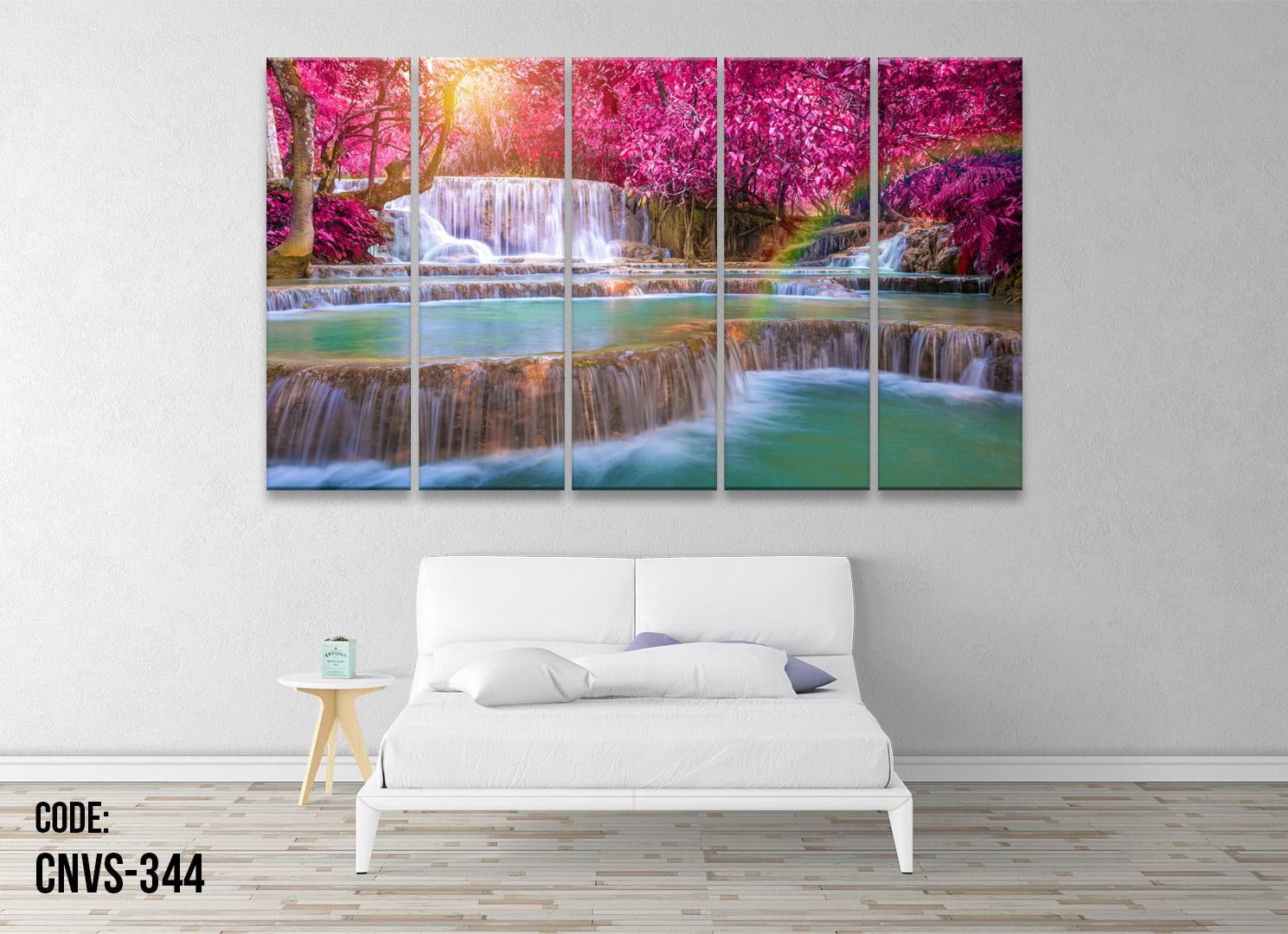 CNVS-344 72″ inch x 36″ inch   Forest Waterfall Wall Canvas Art Prints. 