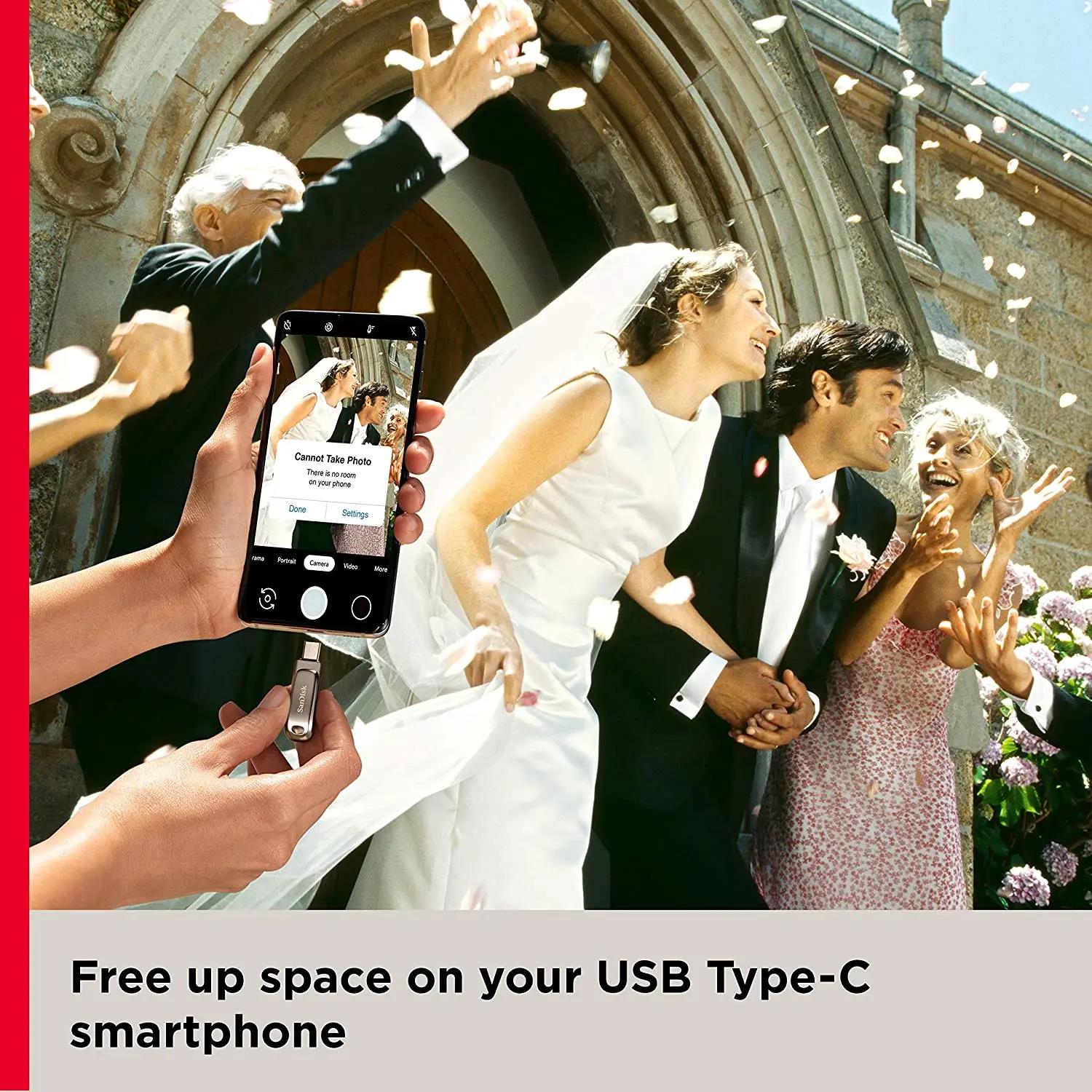 SanDisk OTG Dual Flash Drive High Transfer speed Pendrive USB 3.1 Type-C and USB-A U Disk for iPhone 15 Plus/Pro/Max Pen Drive. 