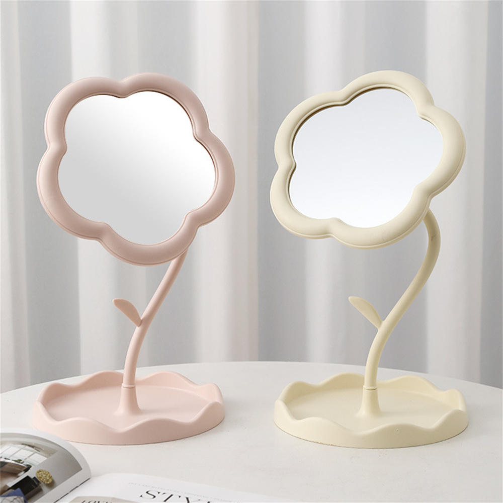 Desktop Makeup Mirror Reflective High-Definition Cute Dressing Mirror Sunflower Shaped Detachable Sunflower Mirror for Home Decor  Image Versatile Space Saving Gift-Ready Vanity Accessory Bedroom. 