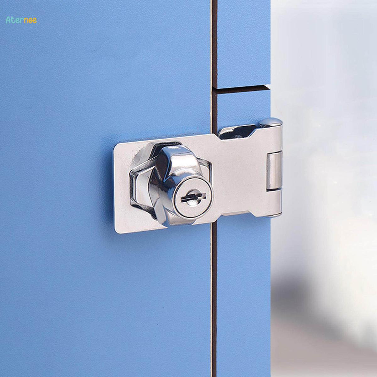 Twist Knob Keyed Locking Hasp, Cabinet Locks with Keys, Universal Easy Installation Hasp Lock, Tool Box Locks Cabinet Knob Lock for Cupboard