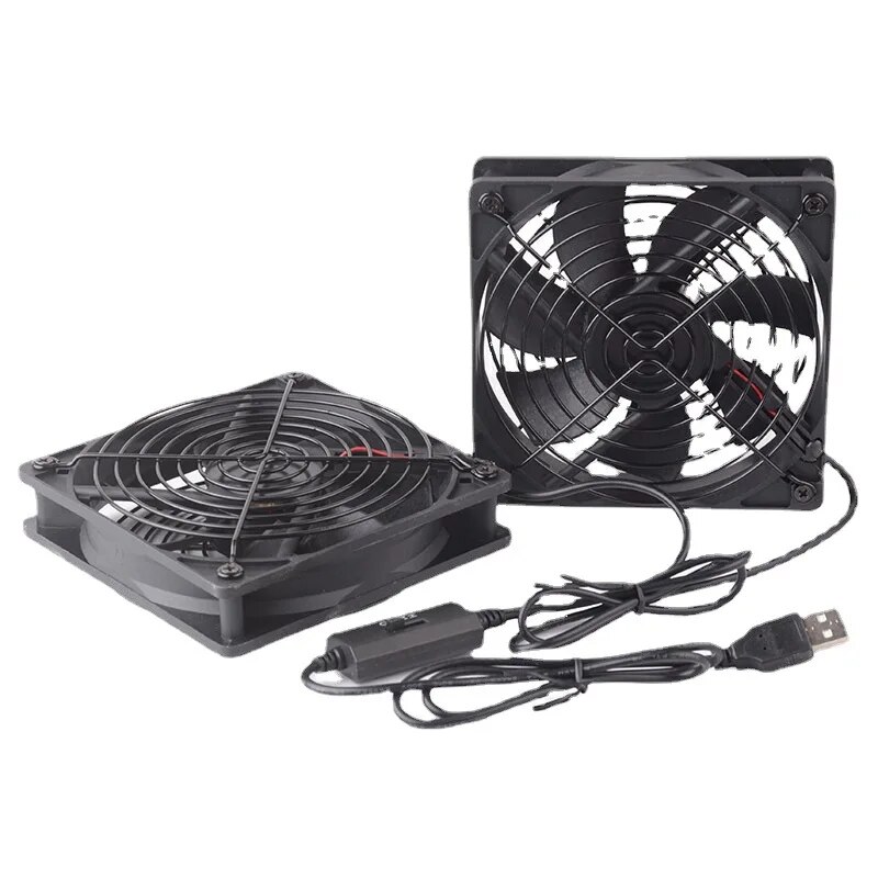 120Mm 5V USB Powered PC Router Fans With Speed Controller High Airflow Cooling Fan For Router Modem Receiver. 