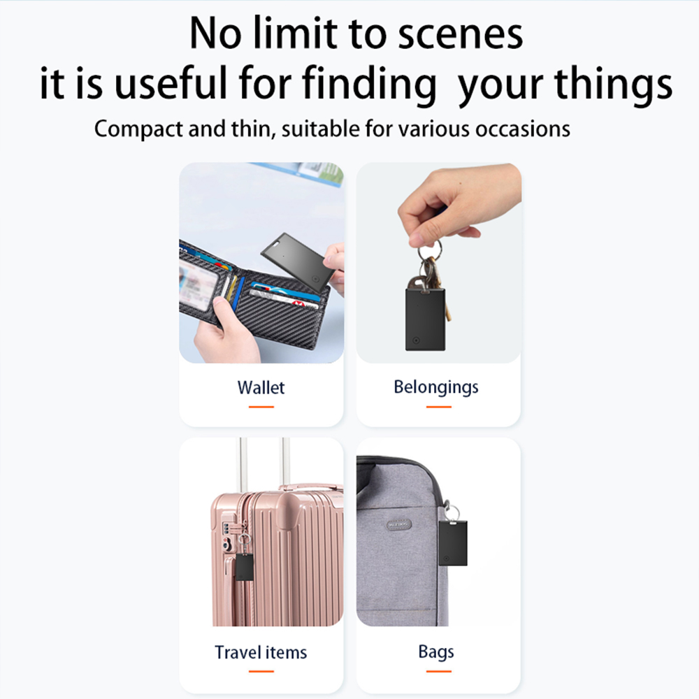 Wallet Tracker Card Wireless Rechargeable Anti-lost Smart Card Location Tracking Tag Works with Apple Find My App Item Finder. 
