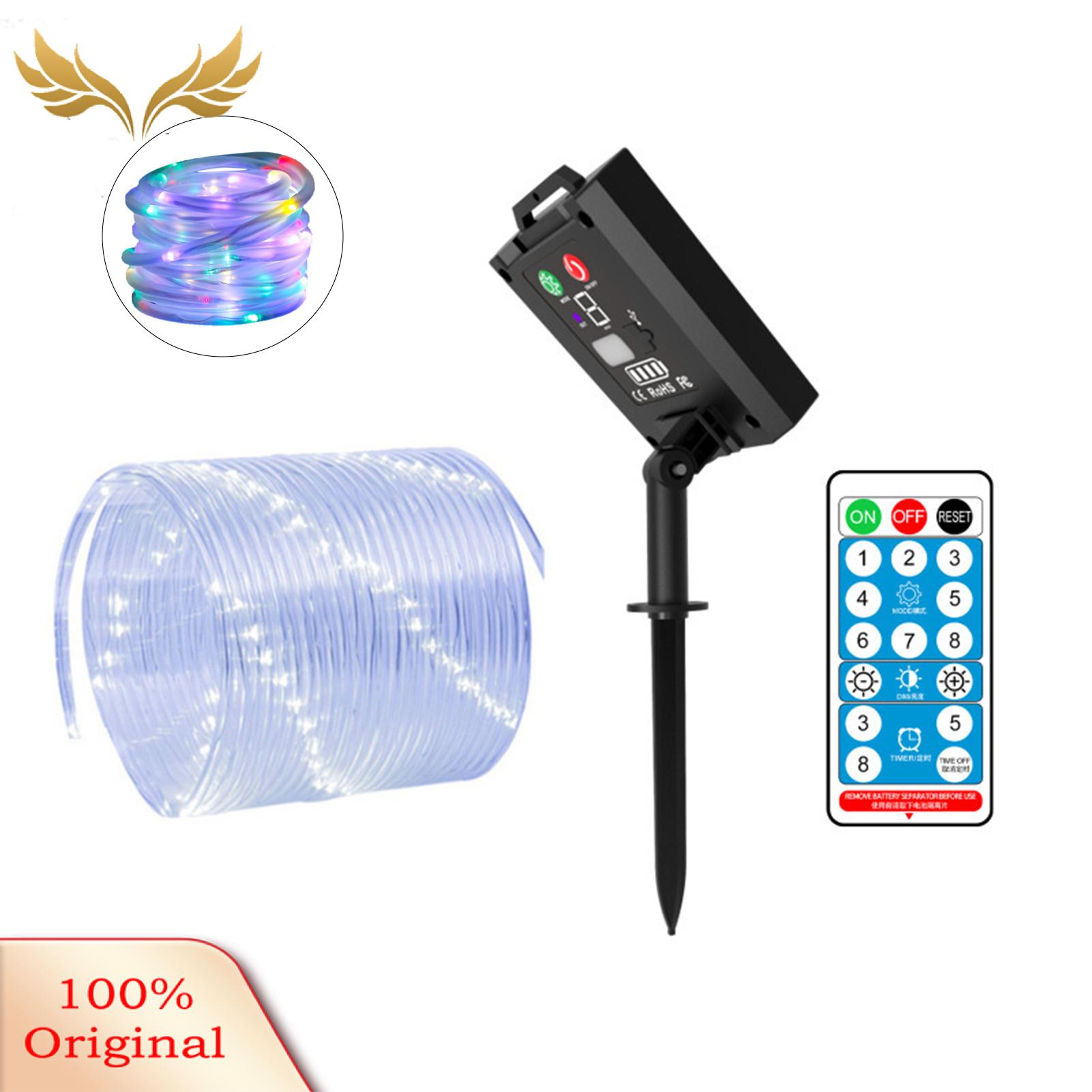 Decorative Umbrella String Lights Outdoor Solar Umbrella Lights String Lamps with Remote Control Waterproof Fairy Lights for Garden Patio Decor 8 Modes Brightness Adjustment