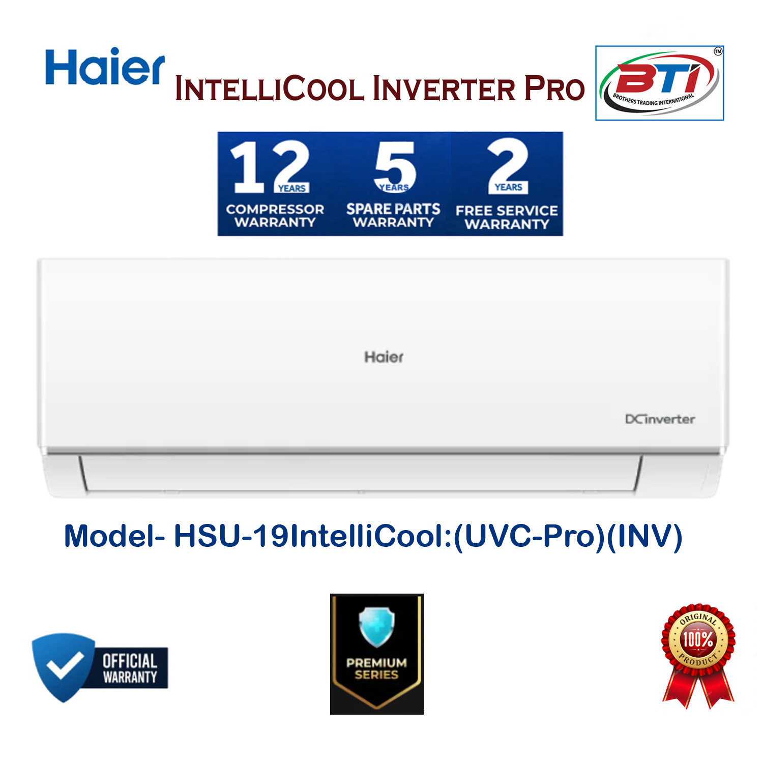 Haier 19IntelliCool Inverter Pro Model- HSU-19IntelliCool (UVC Pro)(INV)