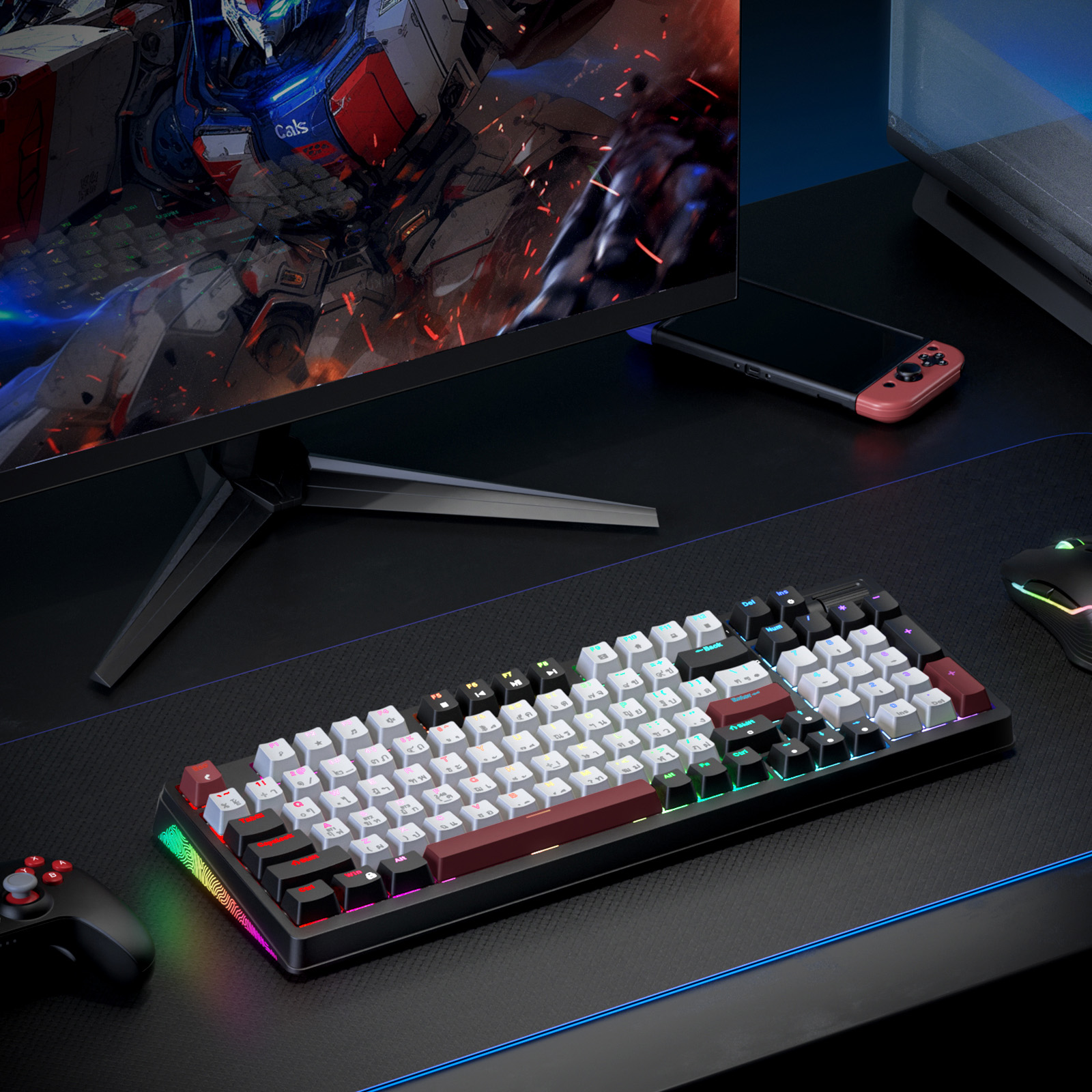 Onikuma G56 Tri-Mode Wireless Hot-swappable Mechanical Keyboard. 