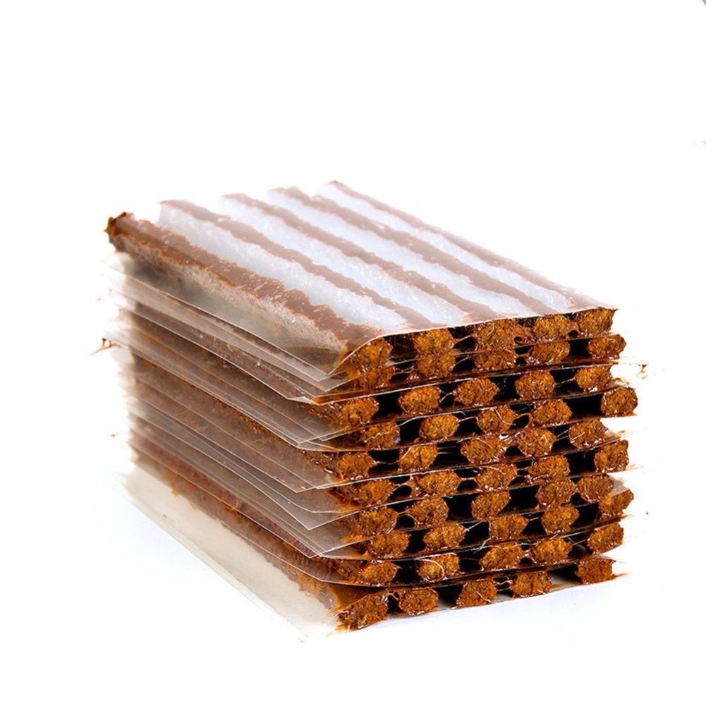 100Pcs Self Vulcanizing Tubeless Seal Strip Plug Tire Puncture Repair Tool. 